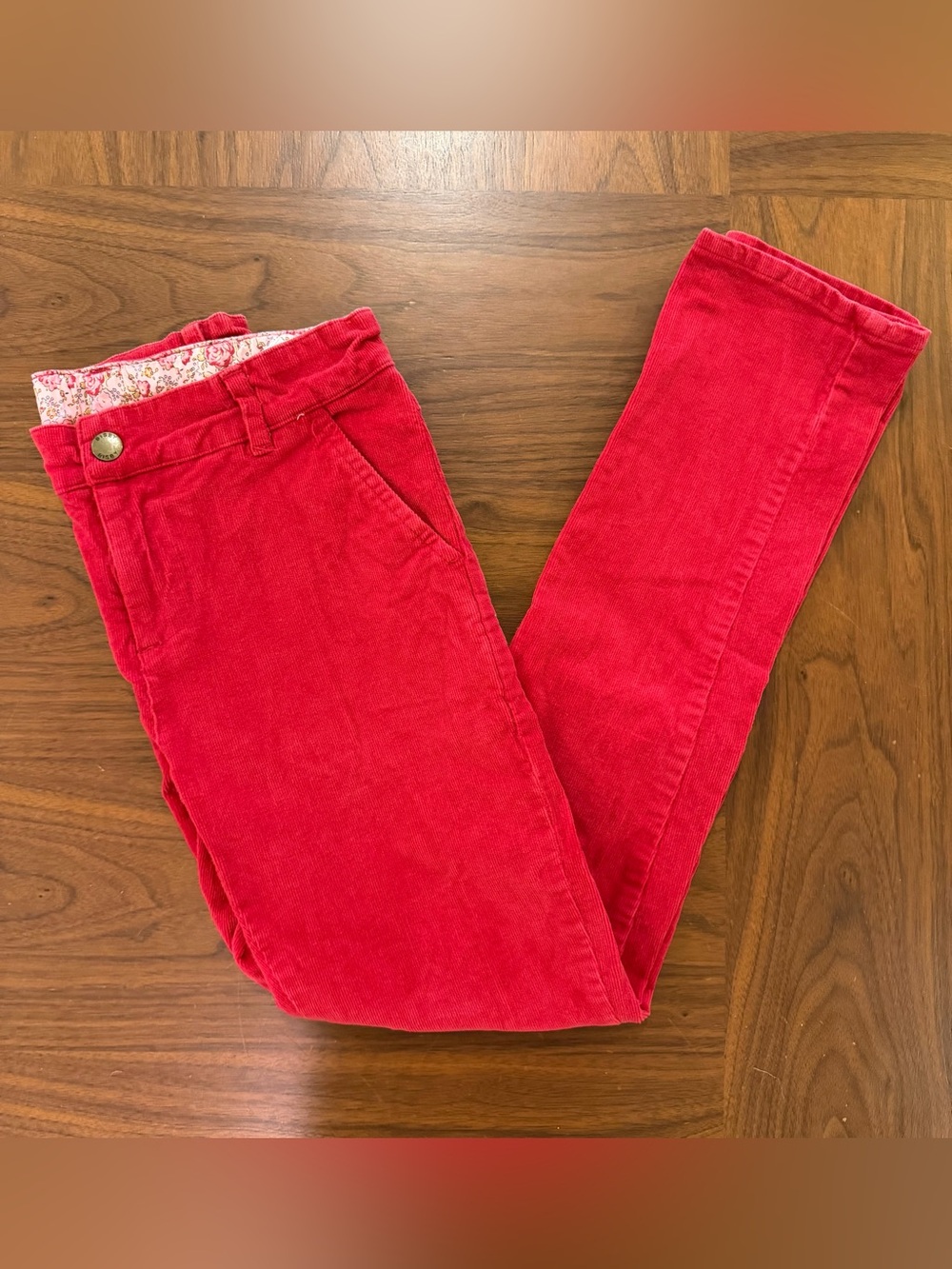 Bisby Girls Bright Red Corduroy Pants Size 10